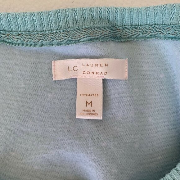 Lauren Conrad Intimates Llama Medium Blue Holiday Pullover Pajama Top Soft - Picture 5 of 8
